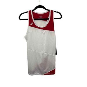 ASICS Women's White Red Sleeveless Top Size Medium New